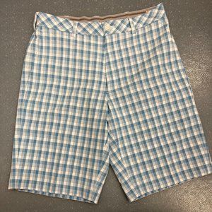 Walter Hagan Men’s Size 30 Flat Front Blue Plaid